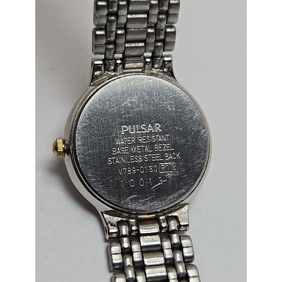 Vintage Pulsar by Seiko Womens Two Tone Date Quartz Bracelet Watch New Battery main image 5
